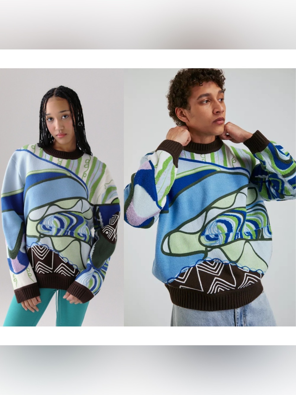 House of Sunny Hypnotize Landscape Sweater Abstract Pullover MSRP $259